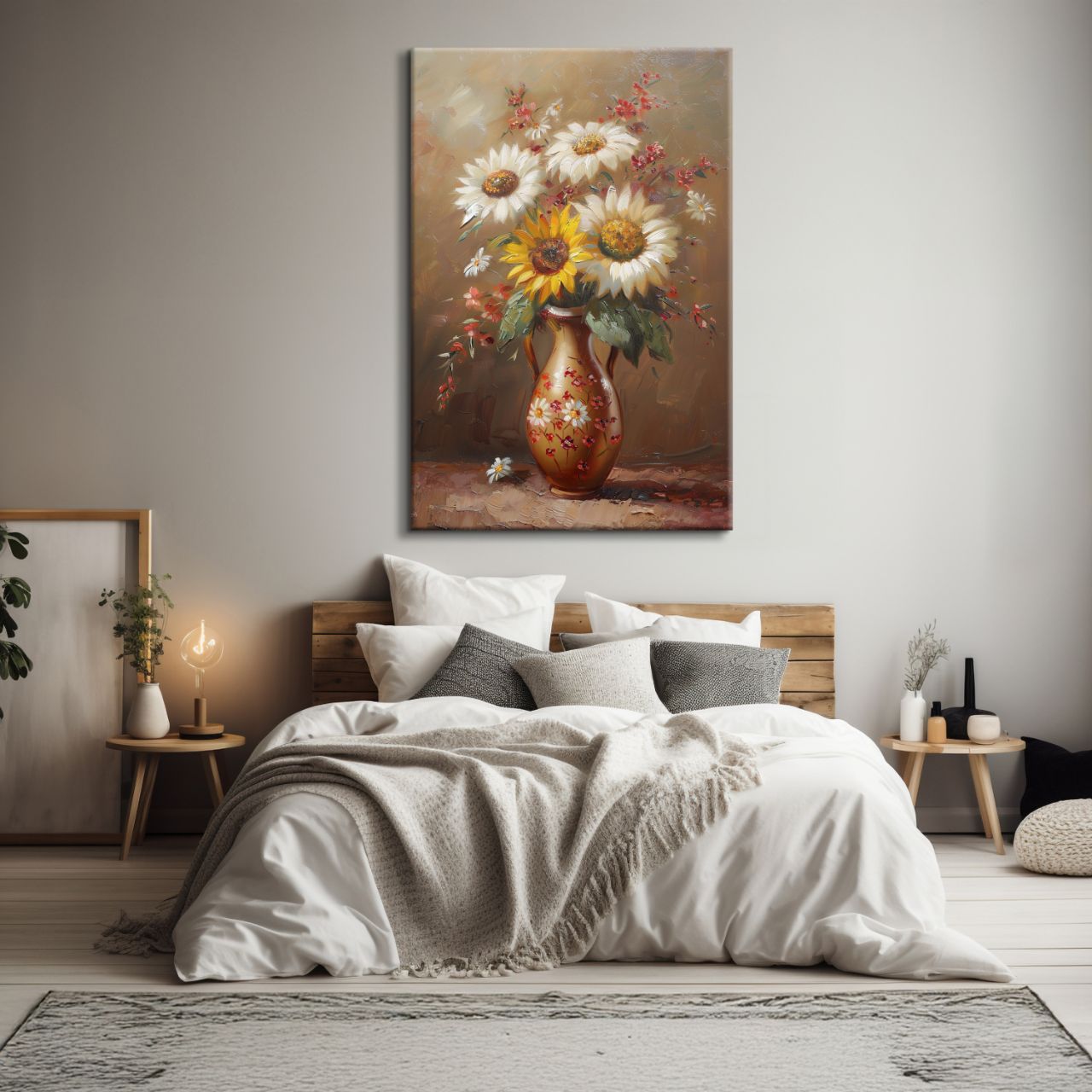 Vintage Sunflower & Daisy Bouquet