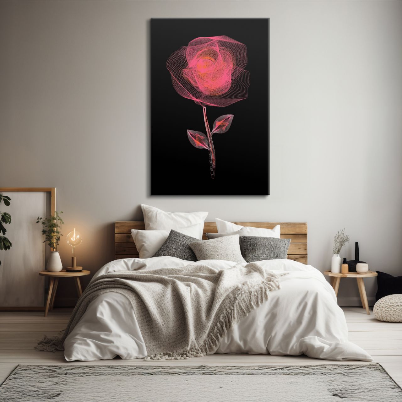 Radiant Wireframe Rose - 2