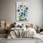 Embroidered Daisy & Cornflower Bouquet