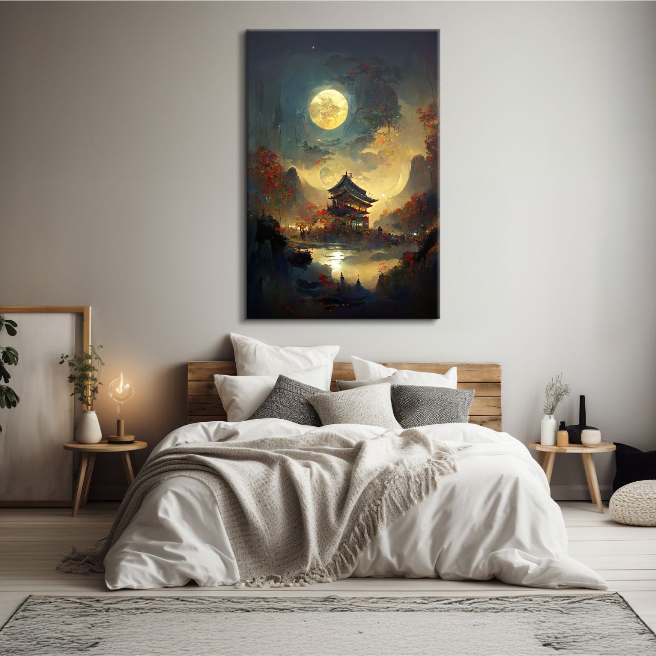 Moonlit Pagoda in Autumn