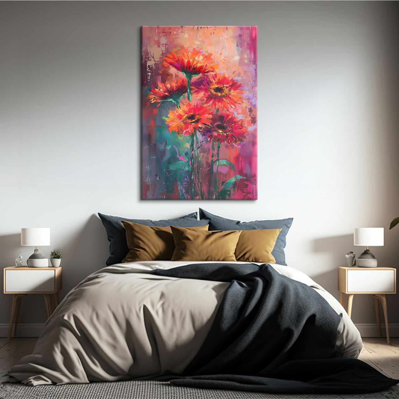 Fiery Daisy Abstraction