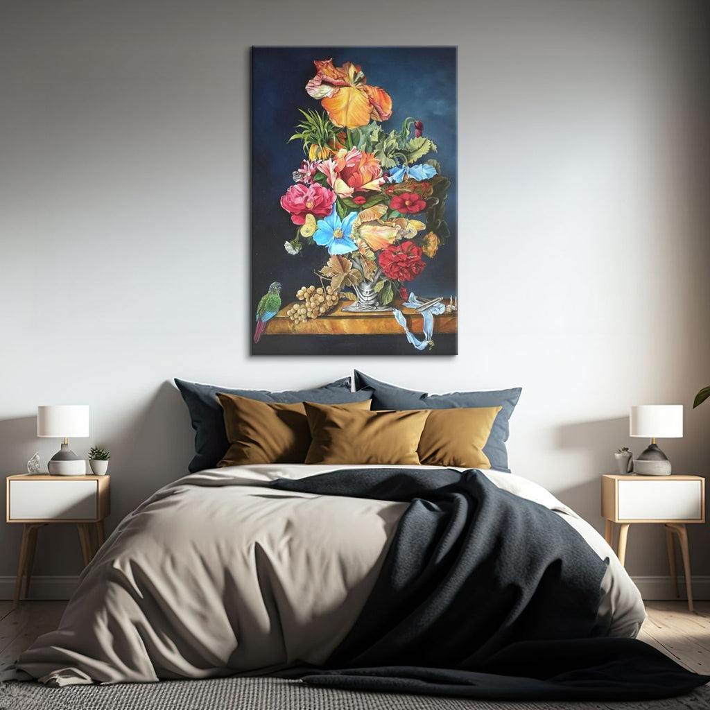 Baroque Floral Still Life with Parrot