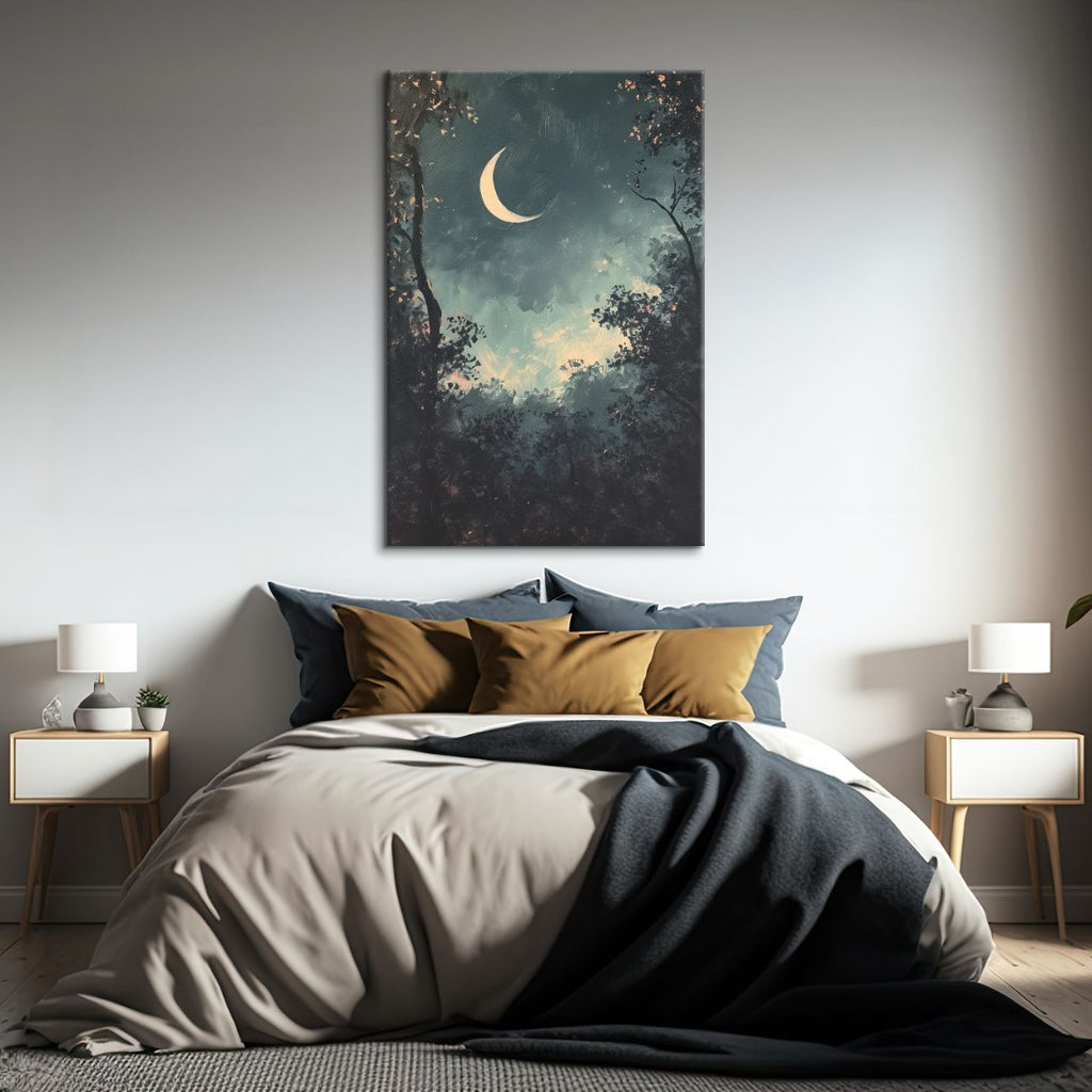 Crescent Moon Forest Night