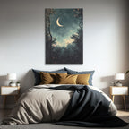 Crescent Moon Forest Night