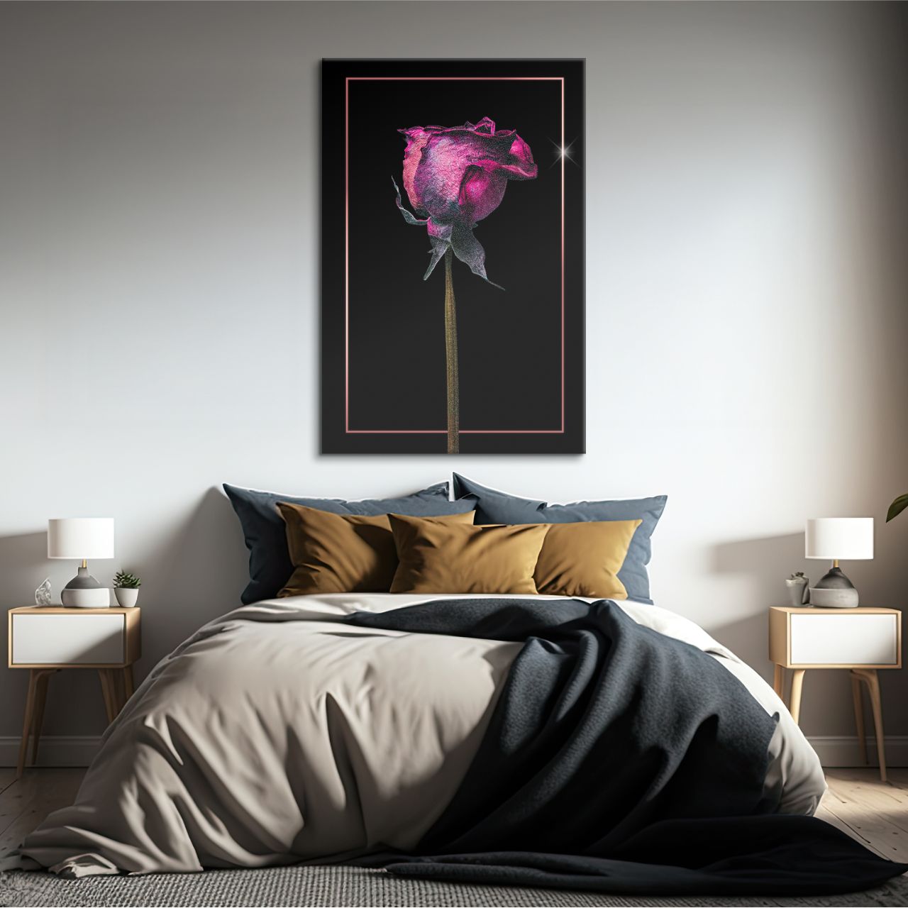 Gilded Pink Rose