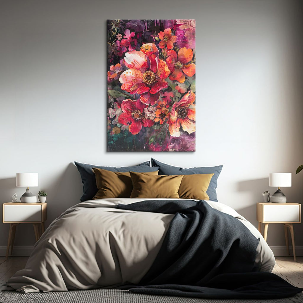 Crimson & Gold Floral Symphony