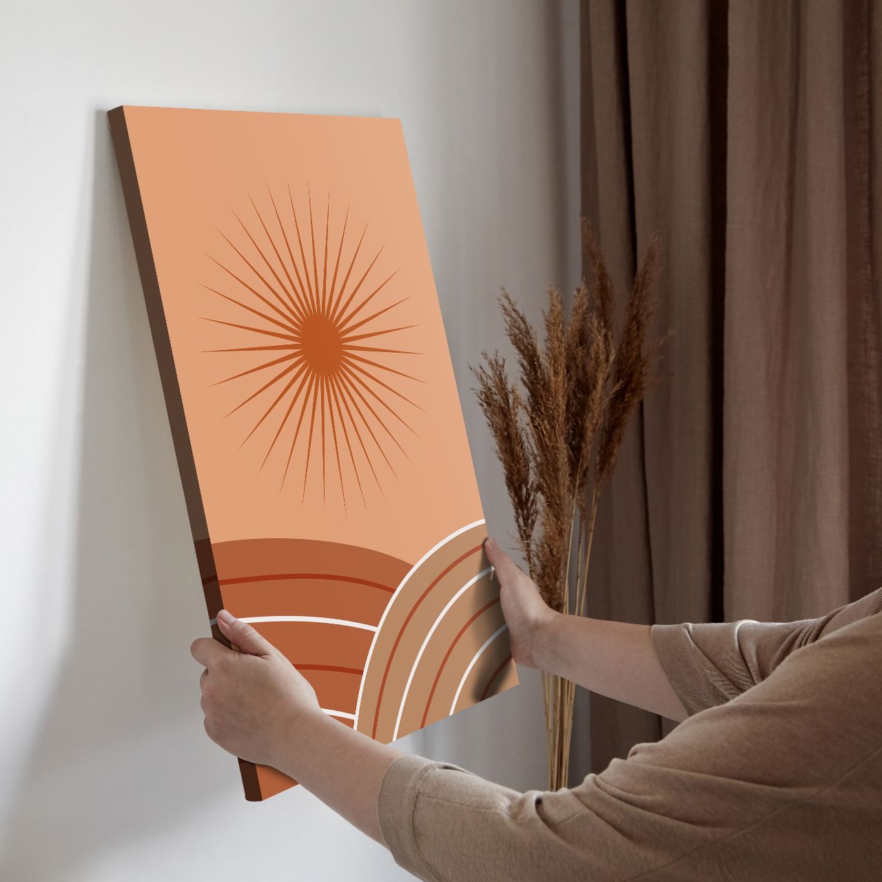 Terracotta Sunburst Abstract - 2