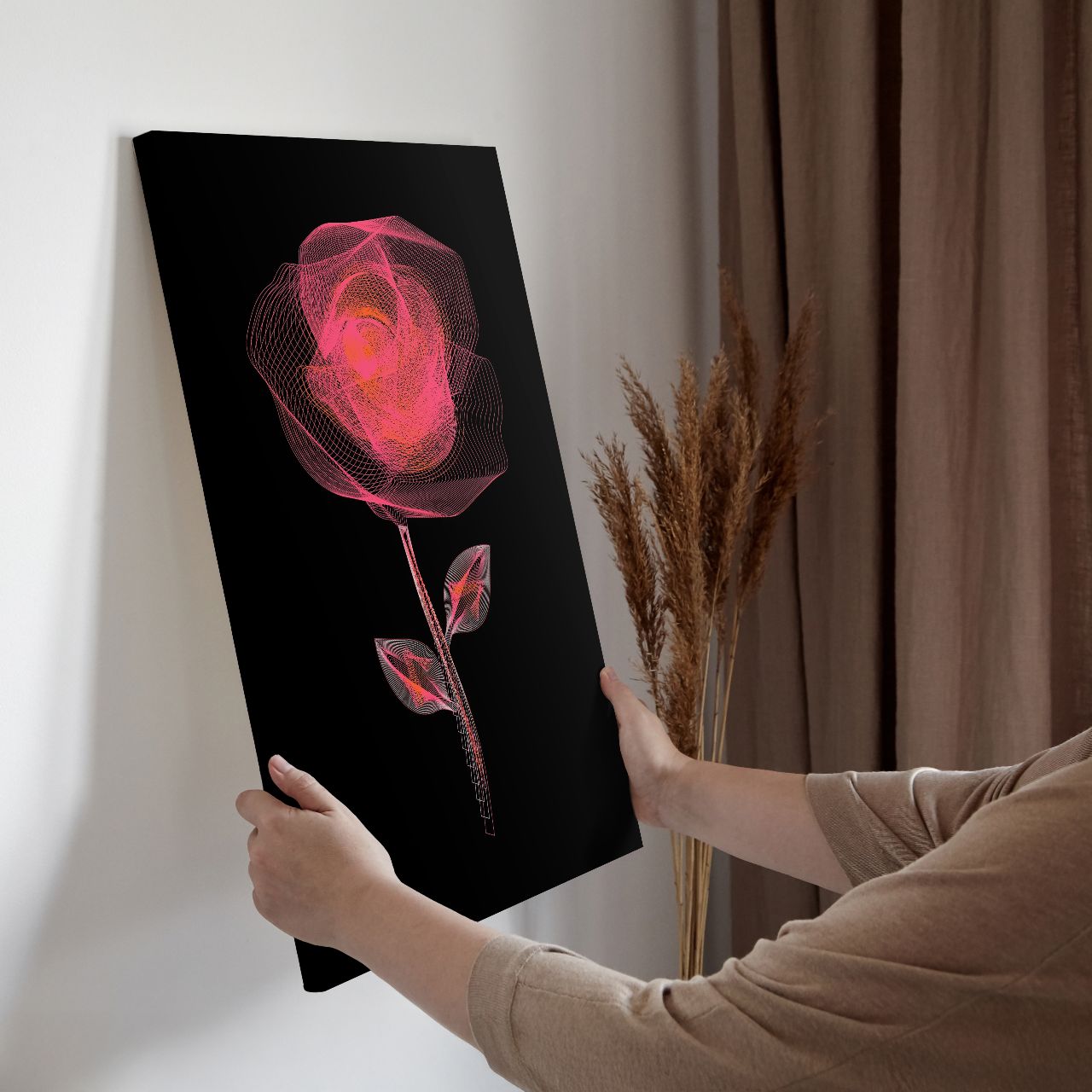 Radiant Wireframe Rose - 2