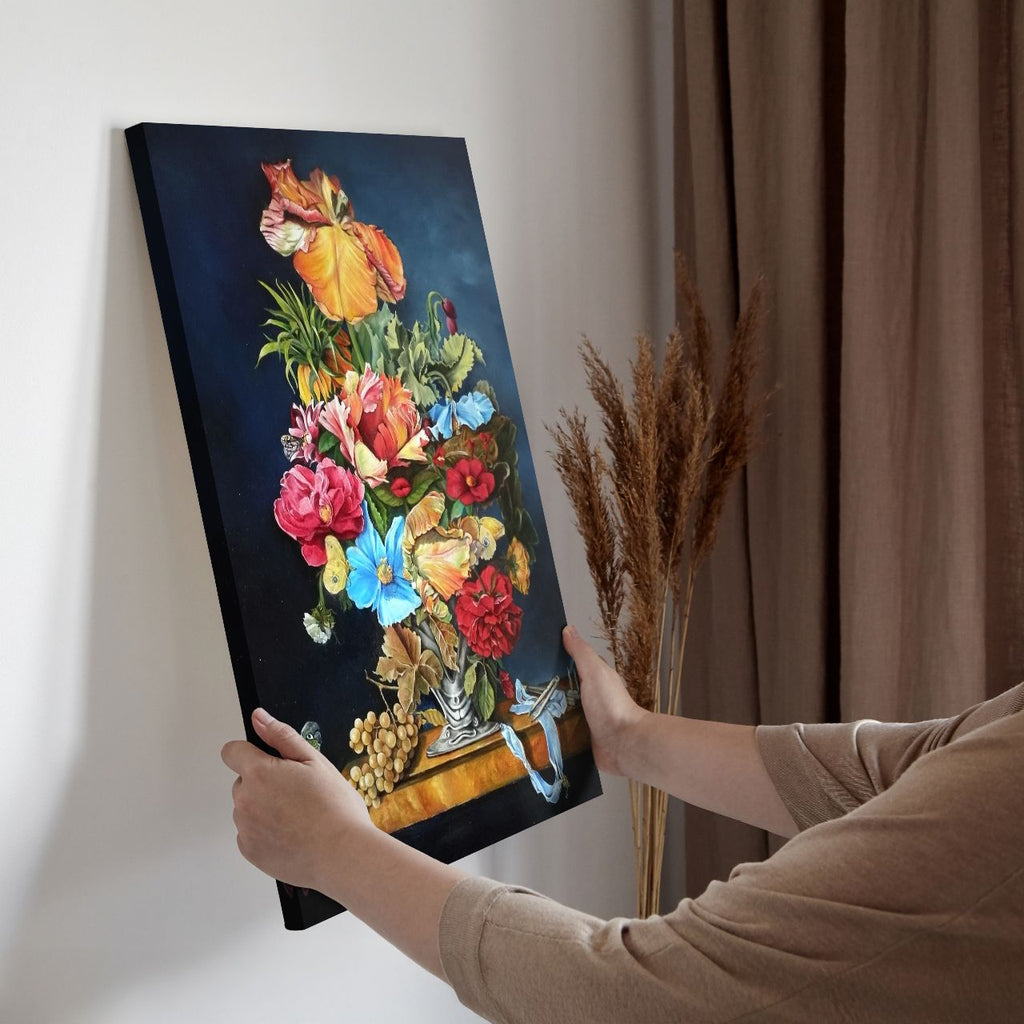 Baroque Floral Still Life with Parrot