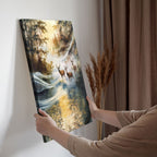 Majestic Deer in Autumn Stream