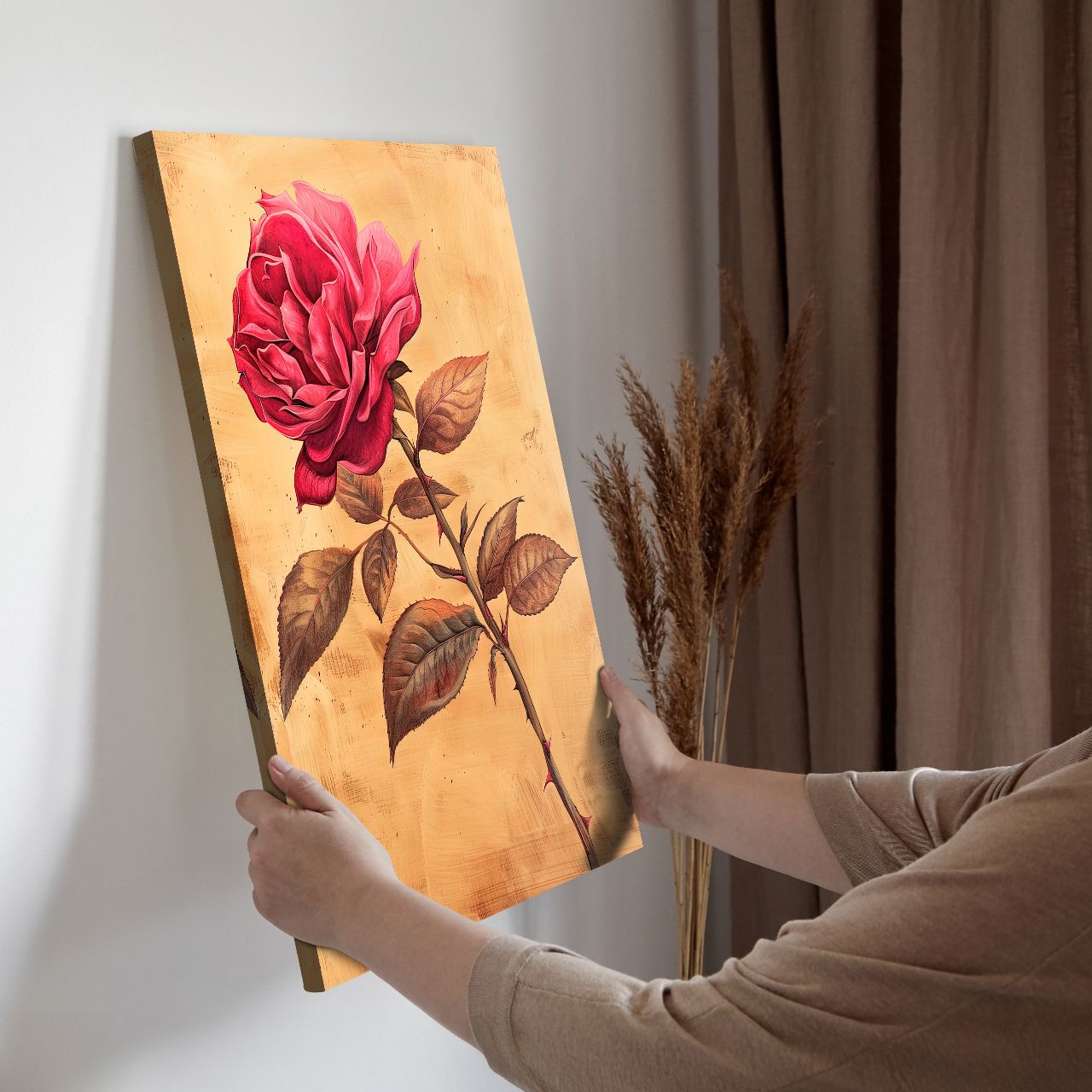 Crimson Rose on Gold