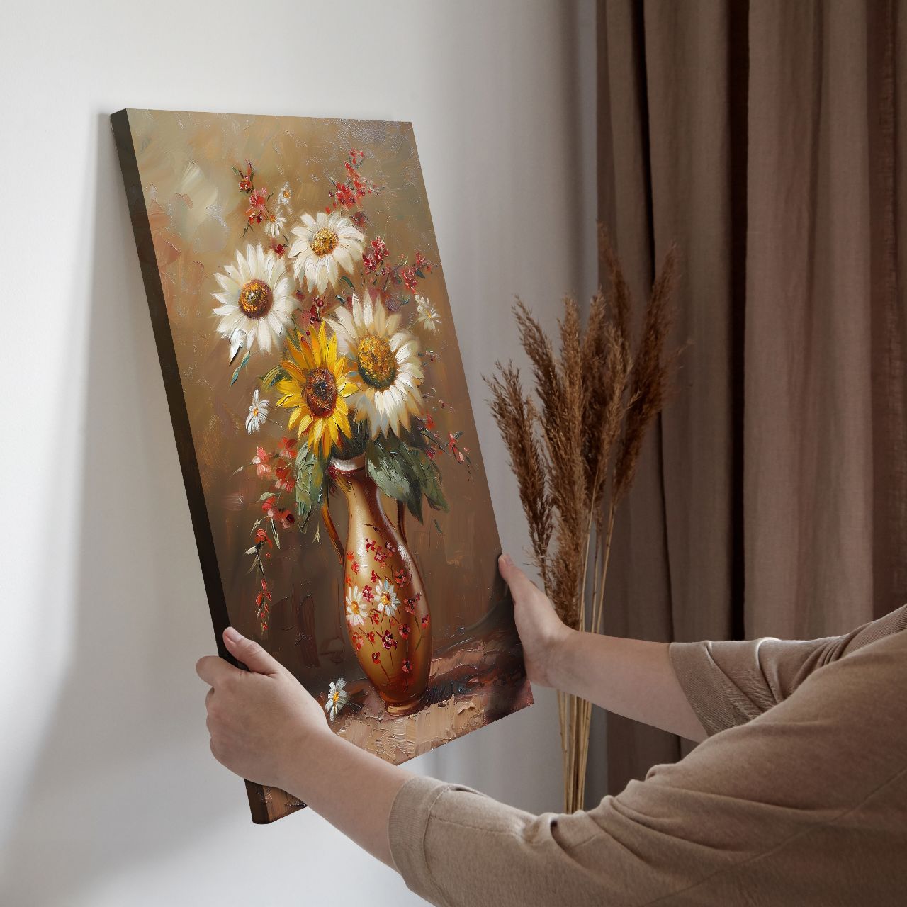 Vintage Sunflower & Daisy Bouquet