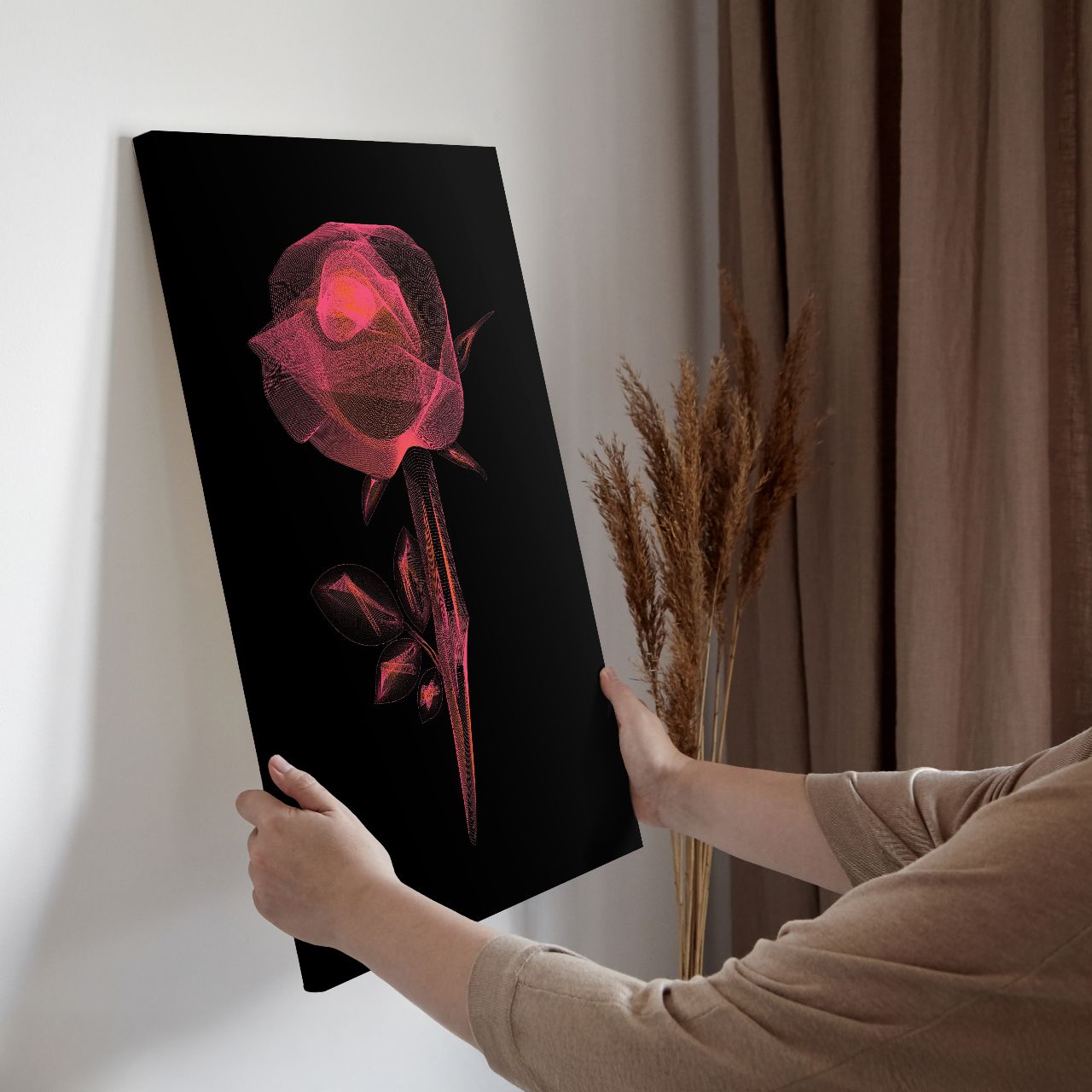 Radiant Wireframe Rose - 3