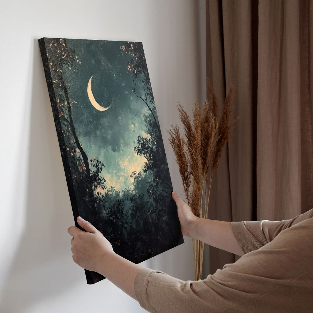 Crescent Moon Forest Night
