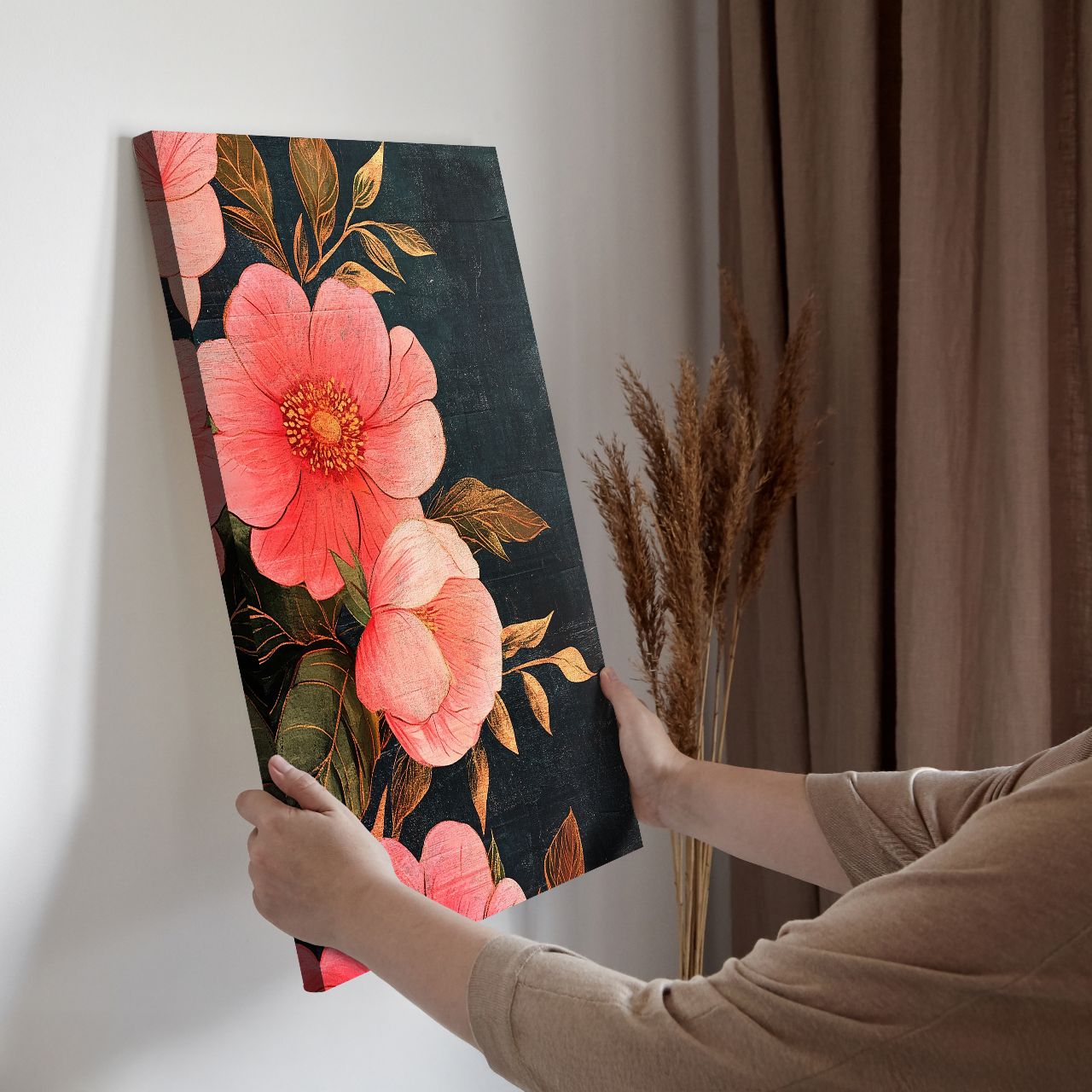 Golden Leaf Pink Blooms