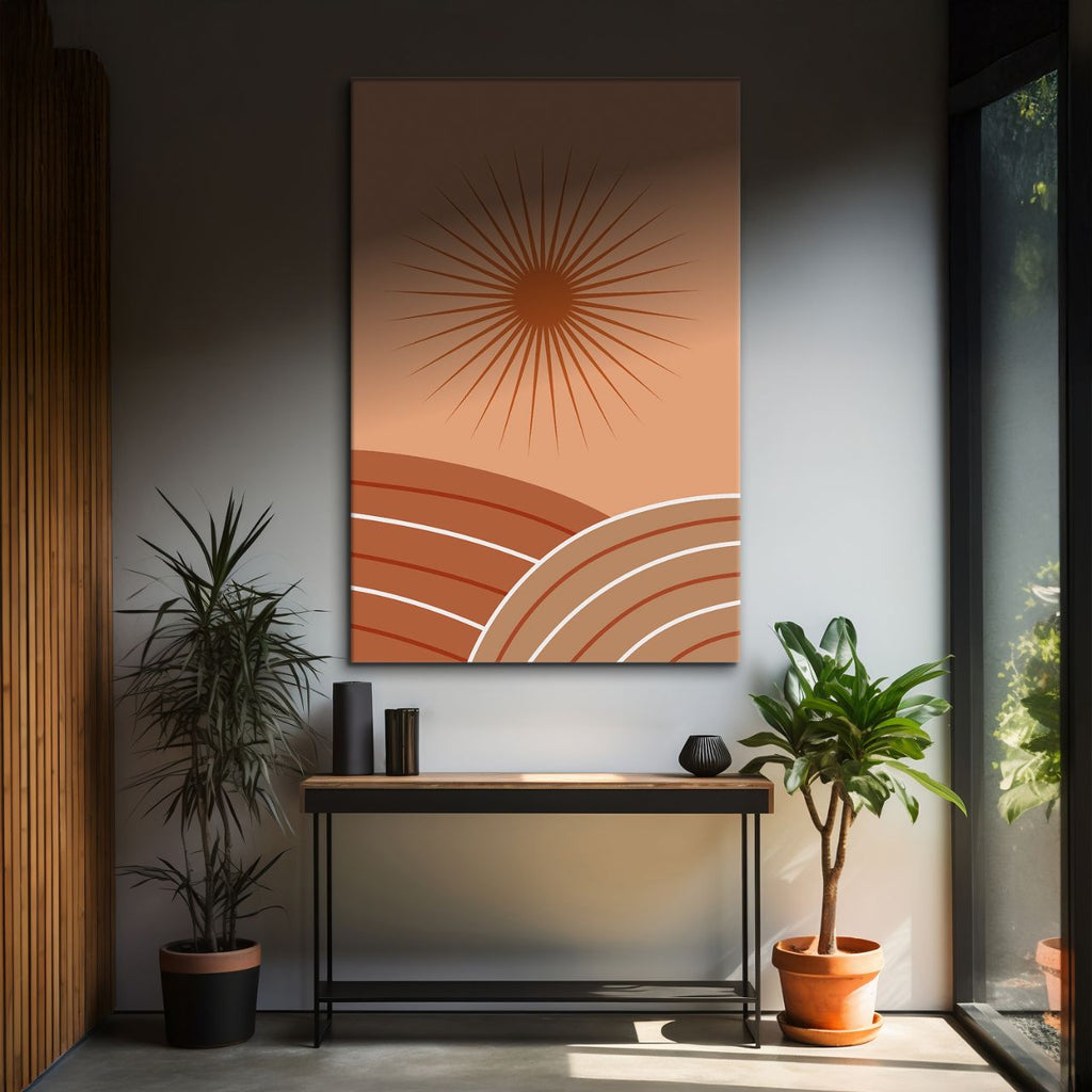 Terracotta Sunburst Abstract - 2