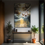 Majestic Deer in Autumn Stream