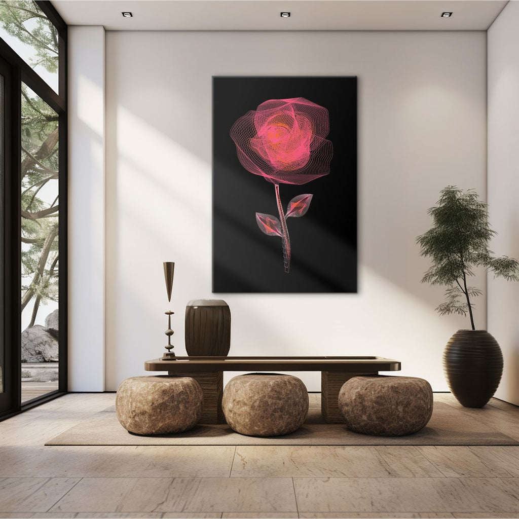 Radiant Wireframe Rose - 2