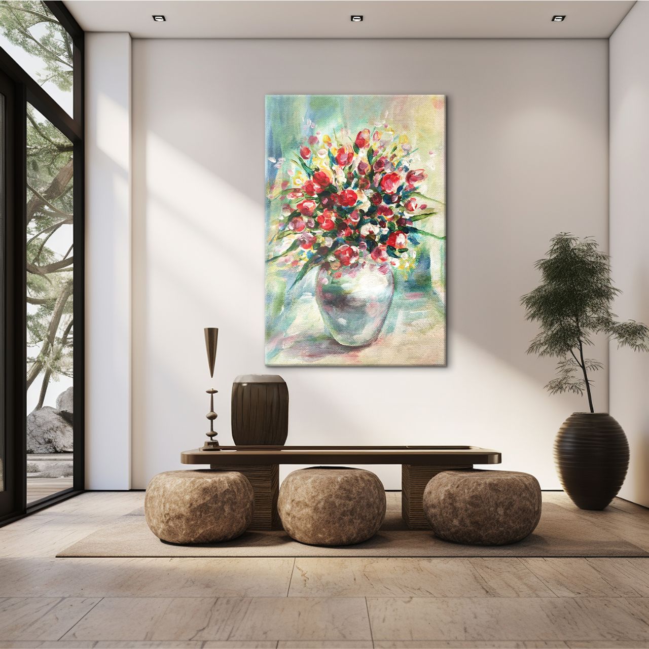 Impressionistic Floral Vase