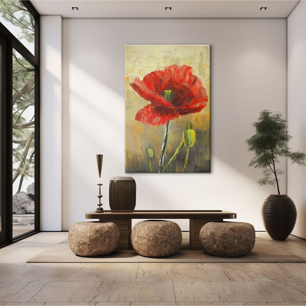 Textured Red Poppy - 2