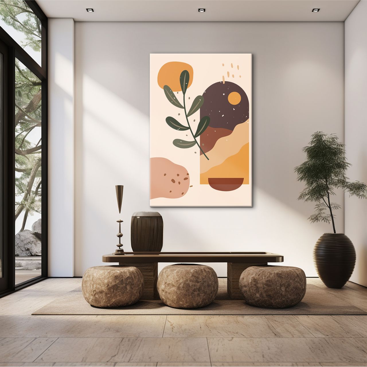 Minimalist Mountain Moon