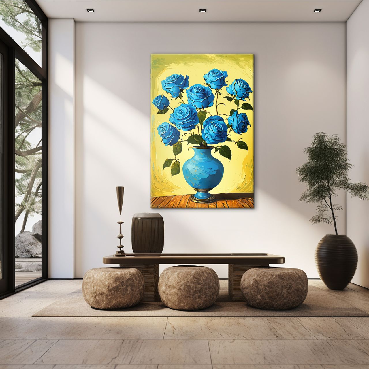 Blue Roses in a Vase