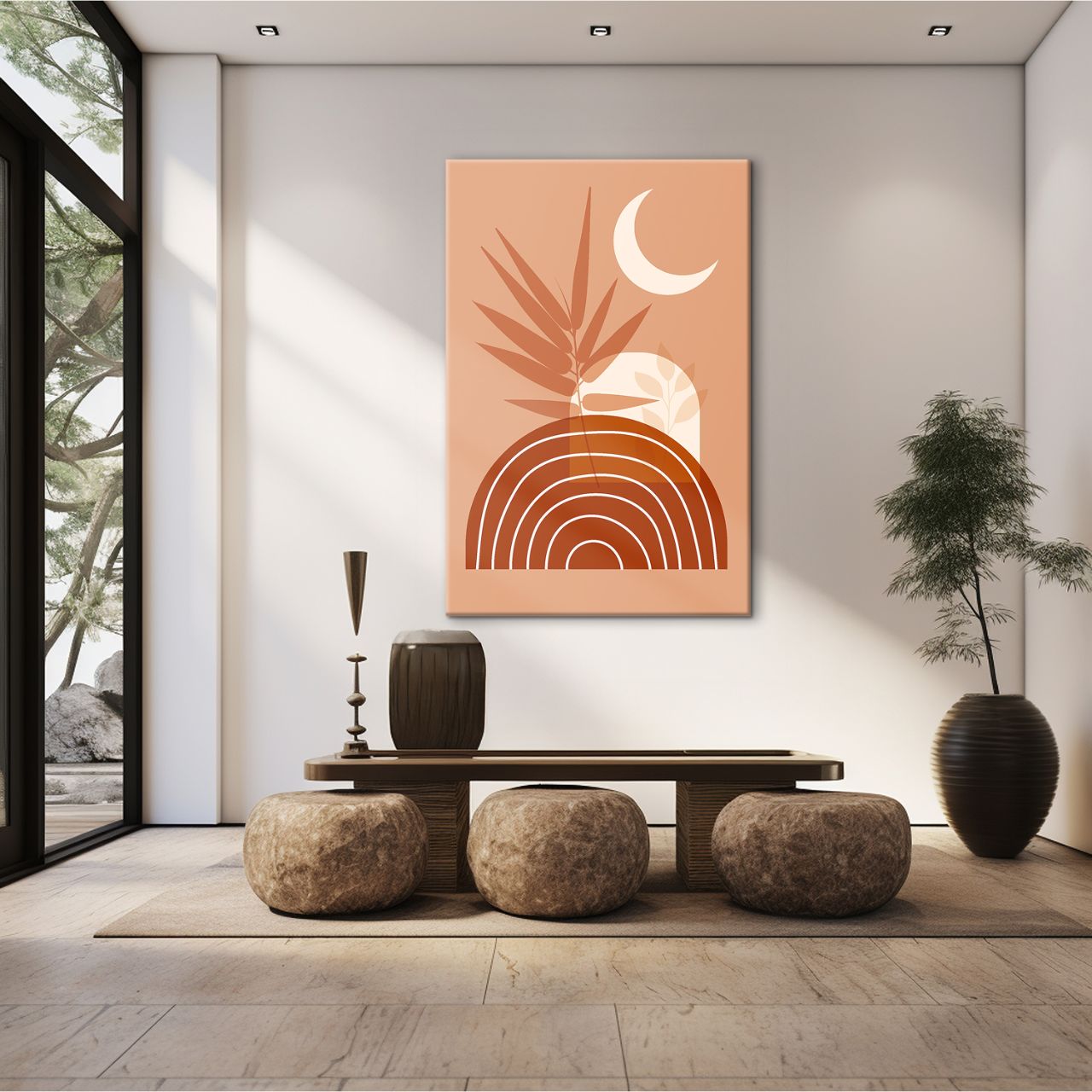 Terracotta Sunburst Abstract - 1