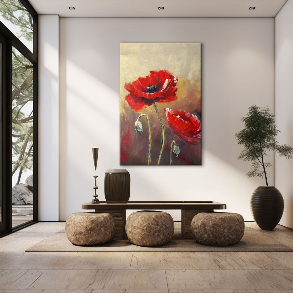Textured Red Poppy - 1