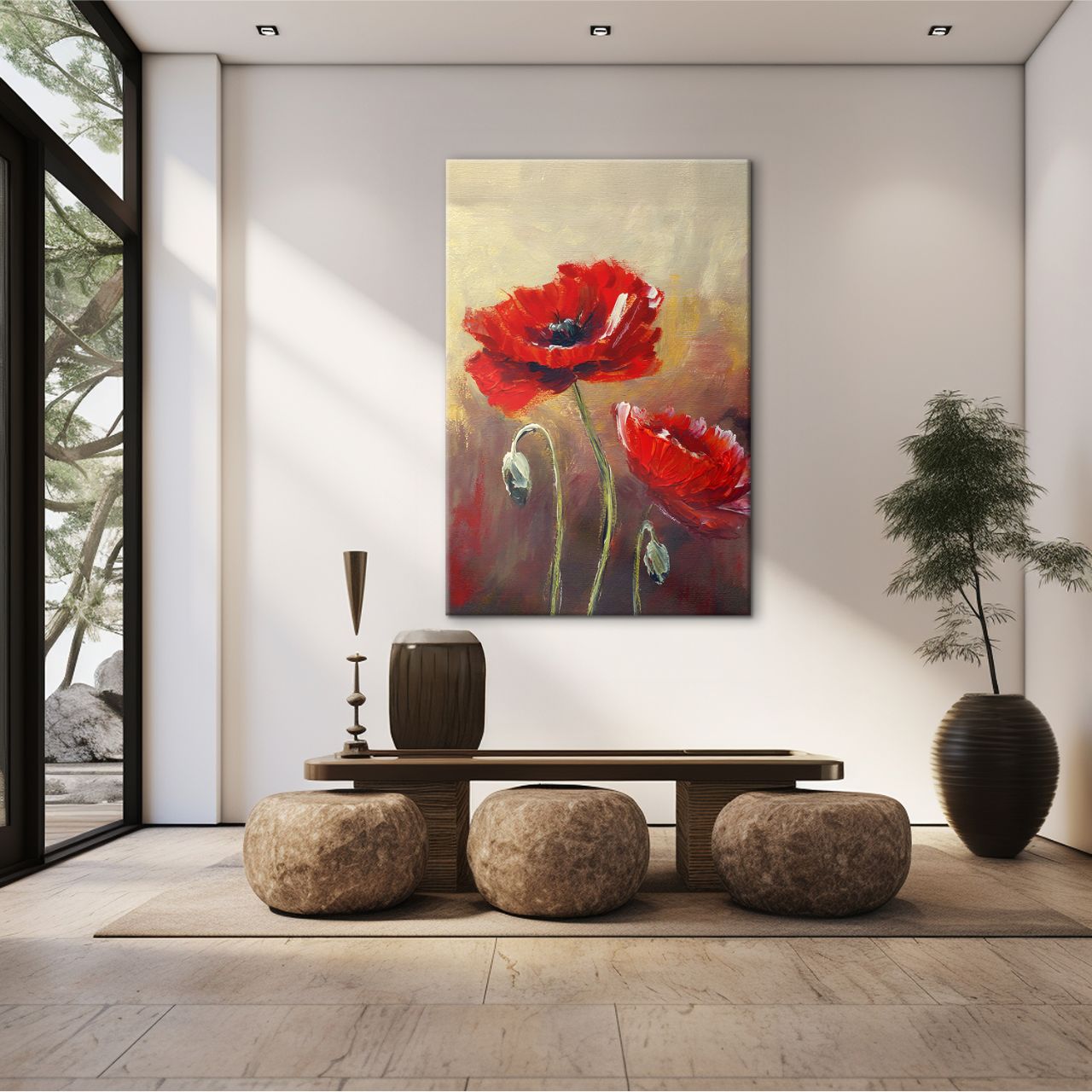 Textured Red Poppy - 1