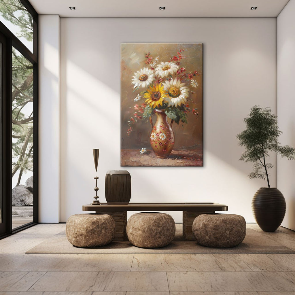 Vintage Sunflower & Daisy Bouquet