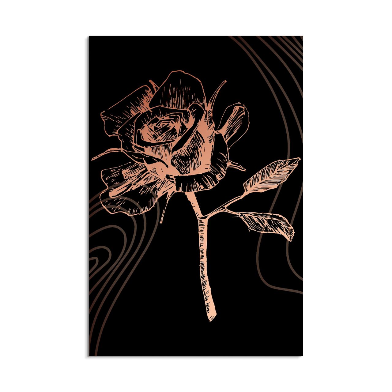 Copper Rose Etching - 2