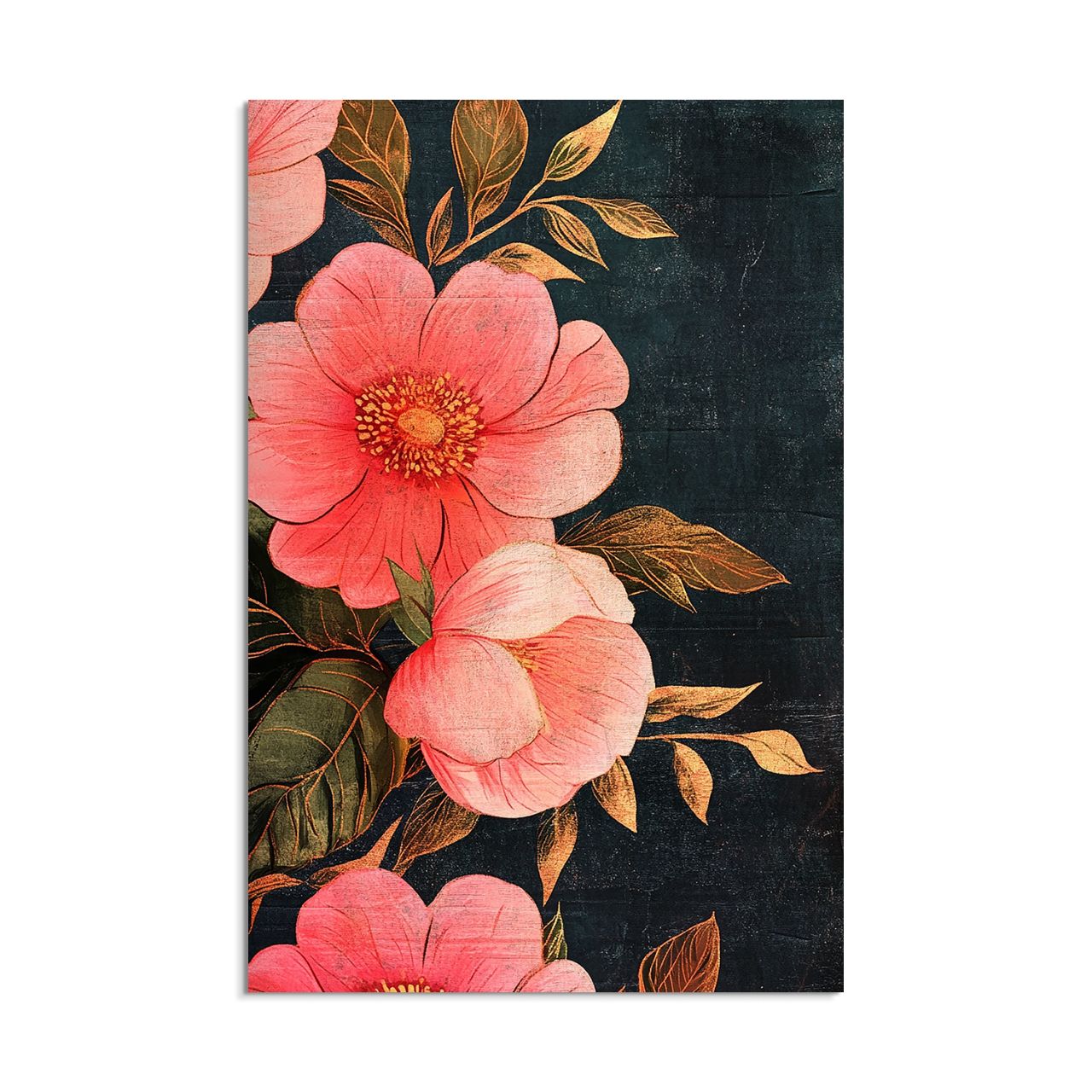 Golden Leaf Pink Blooms