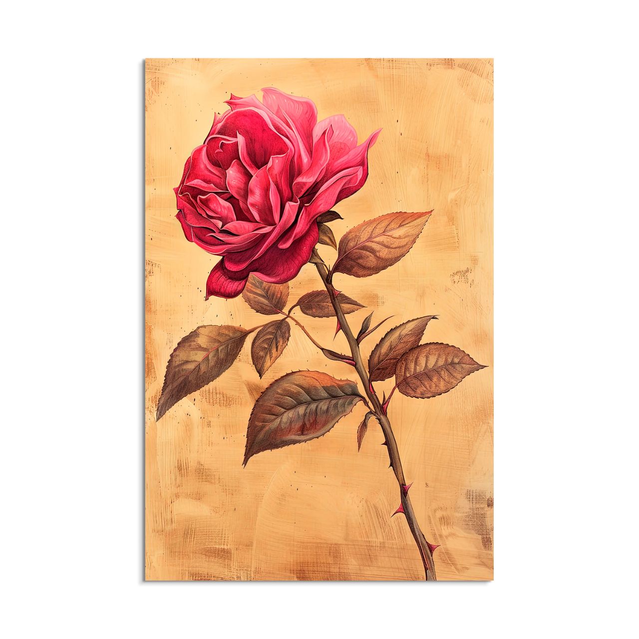 Crimson Rose on Gold