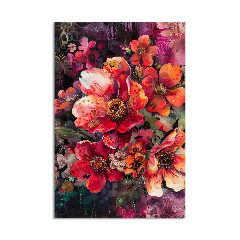 Crimson & Gold Floral Symphony