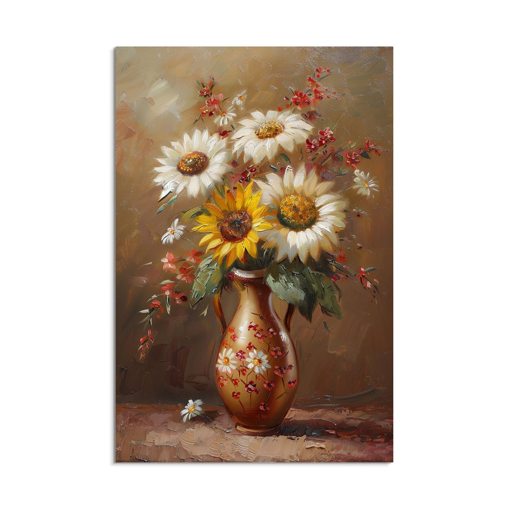 Vintage Sunflower & Daisy Bouquet