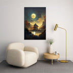 Moonlit Pagoda in Autumn