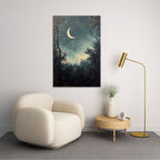 Crescent Moon Forest Night