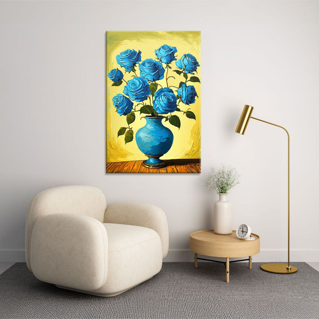 Blue Roses in a Vase