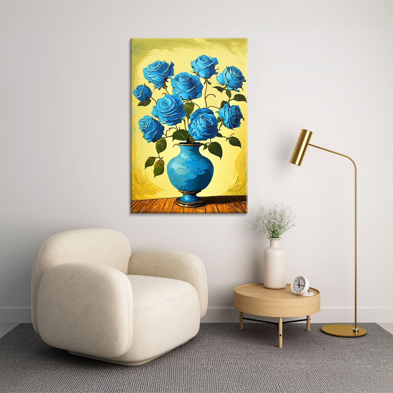 Blue Roses in a Vase