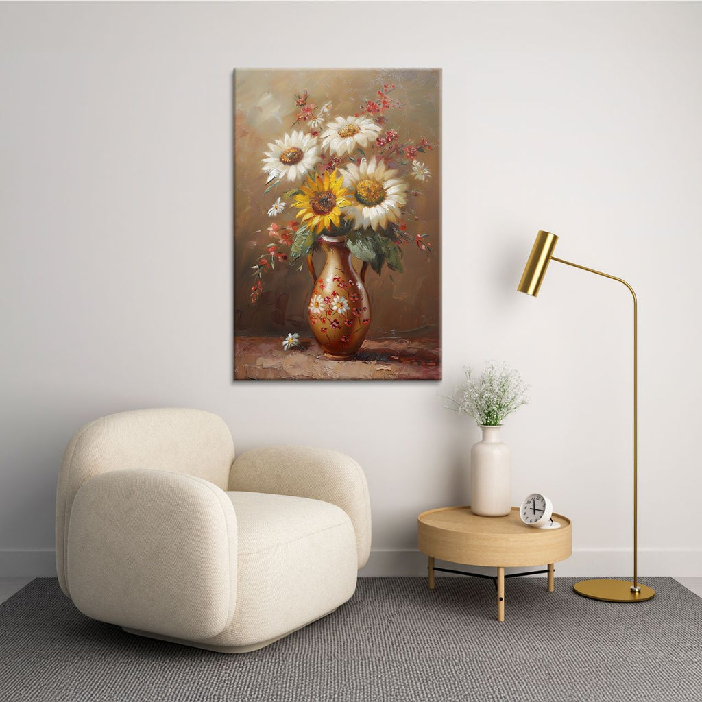 Vintage Sunflower & Daisy Bouquet