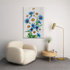 Embroidered Daisy & Cornflower Bouquet