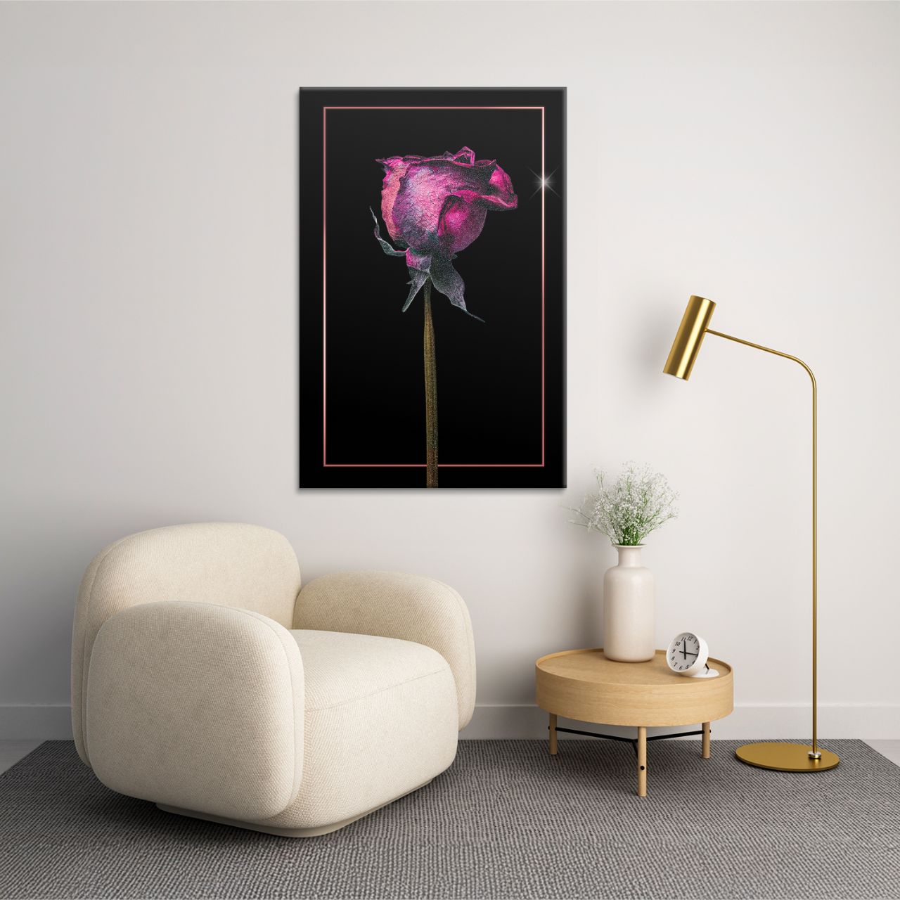 Gilded Pink Rose