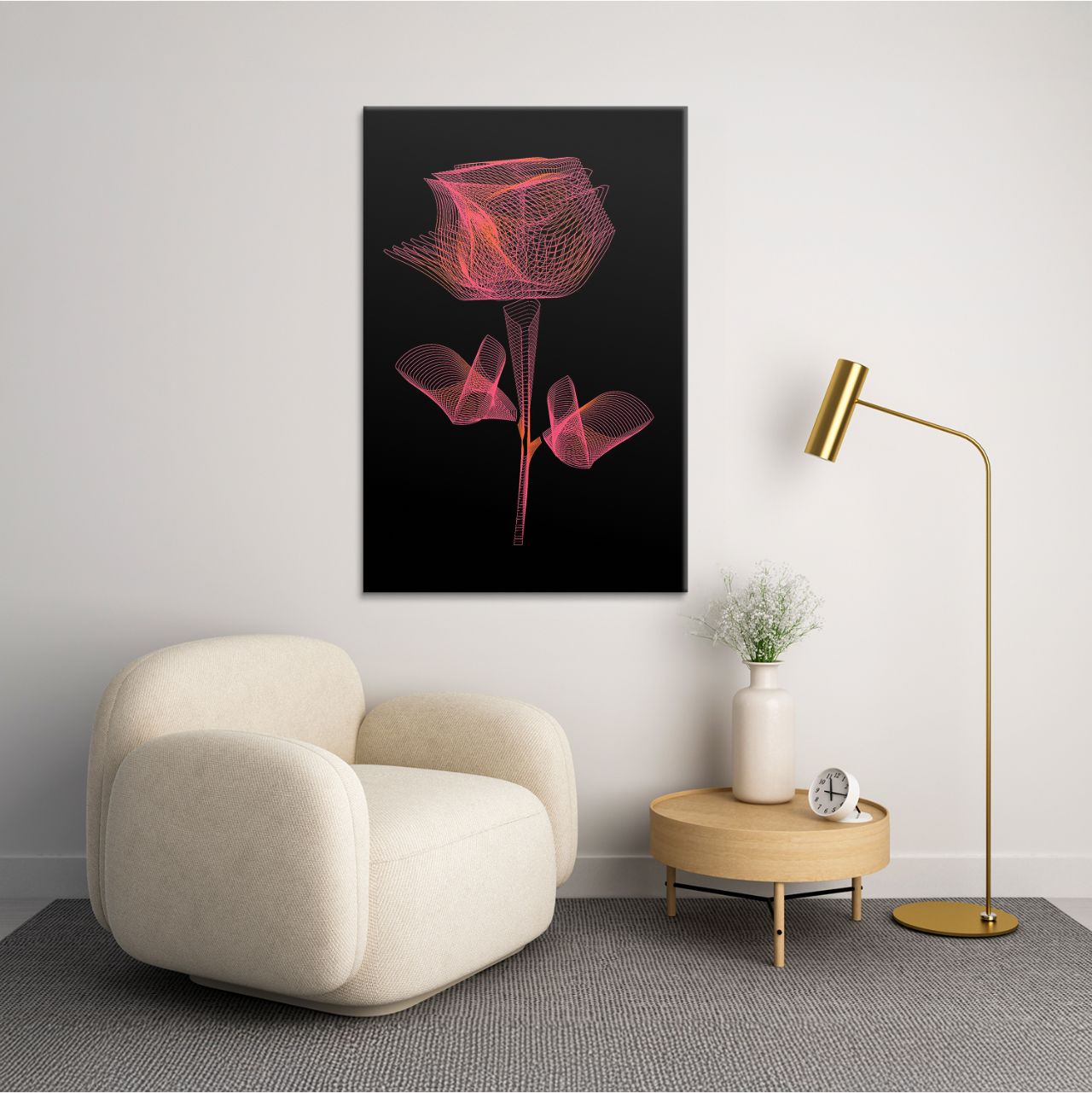 Radiant Wireframe Rose - 1