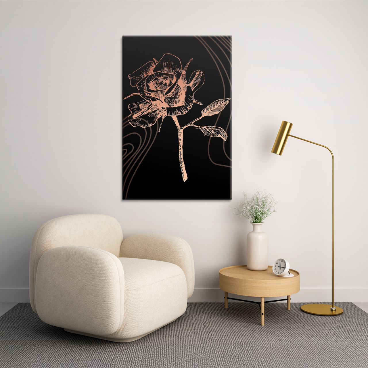 Copper Rose Etching - 2