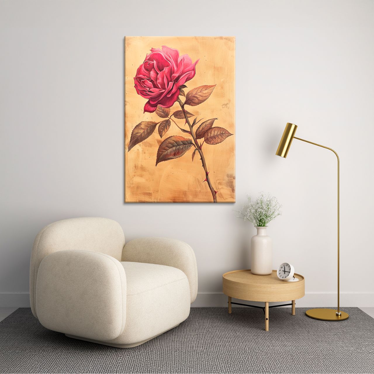 Crimson Rose on Gold