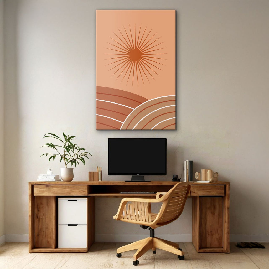 Terracotta Sunburst Abstract - 2