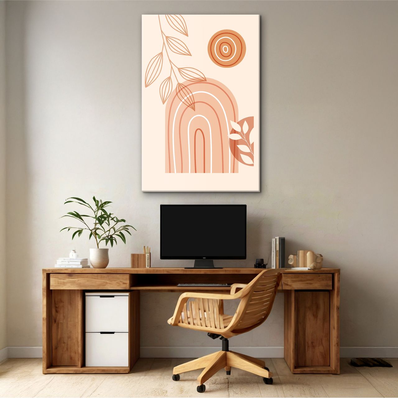 Terracotta Sunburst Abstract - 3