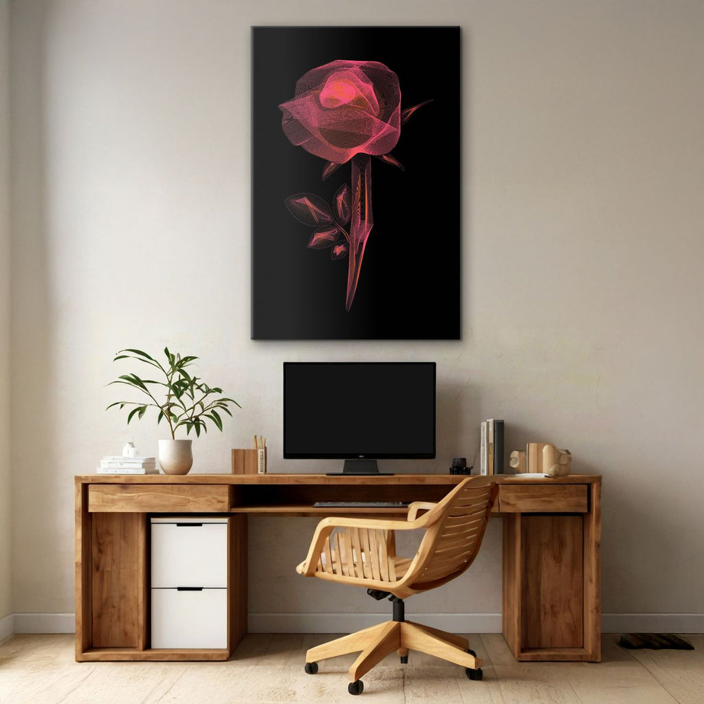 Radiant Wireframe Rose - 3