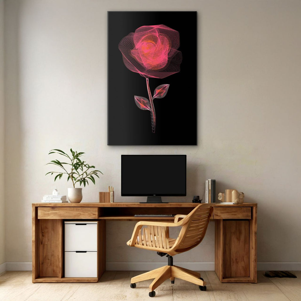 Radiant Wireframe Rose - 2