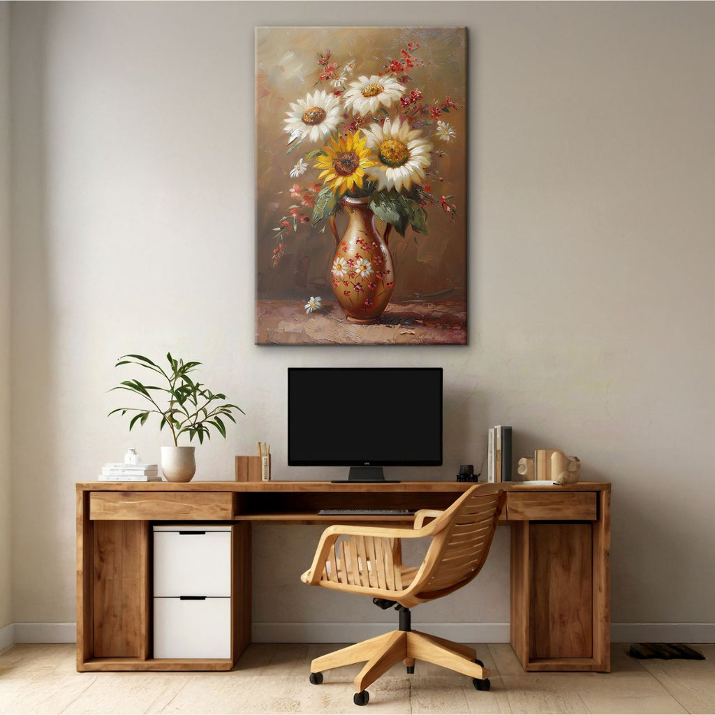 Vintage Sunflower & Daisy Bouquet